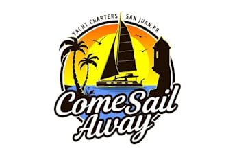 design colorful tropical vacation inside logo