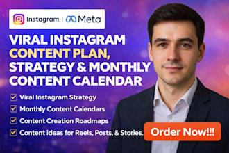 create viral instagram content plan, strategy and monthly content calendar
