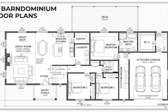 design detailed 2d barndominium floor plans house plans and layouts