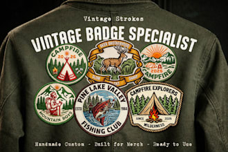 design vintage badge logo for clothing brand and merch