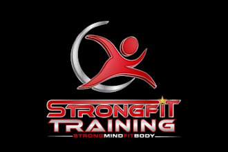 design fitness strong fit personal training logo