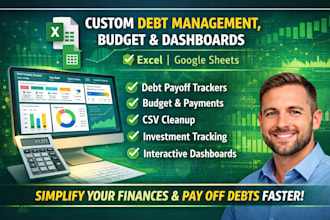 custom debt management debt payoff budget csv planner in excel google sheets