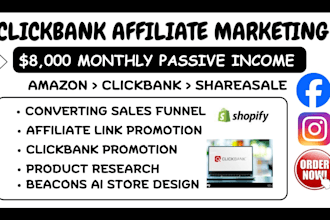 build amazon affiliate website, beacons ai and clickbank setup