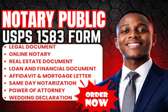 notarize US legal documents usps form 1583 online as US notary public in 2hrs