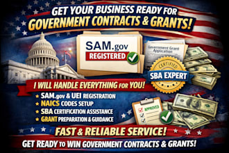 register sam gov, uei, naics codes, sba certification, and prepare US grant itin