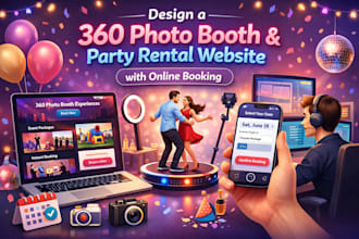 create 360 photo booth and party website with online booking website