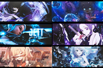 design a anime banner or header for social media twitch twitter discord