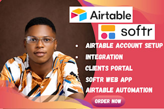 setup airtable interface, airtable database, airtable automation, softr webapp