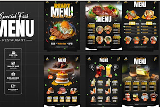design spanish restaurant menu, digital menu, qr code, food menu flyer cafe menu