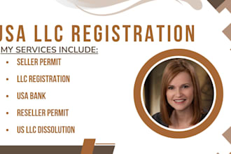 register USA llc, provide ein, seller permit and USA bank for non US resident