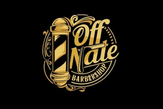 create graceful and fantastic barbershop logo design