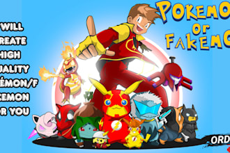 draw custom pokemon or fakemon, and pokemon trainer anime