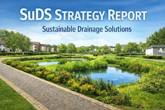 prepare a UK drainage suds strategy report for planning applications