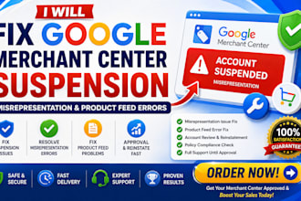fix google merchant center suspension misrepresentation  product feed errors