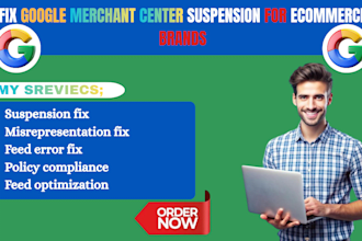 fix google merchant center suspension misrepresentation  product feed errors