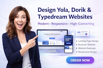 design yola dorik typedream website landing page redesign