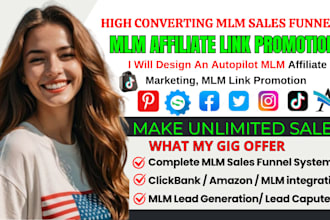 mlm affiliate marketing, mlm sales funnel, mlm link promotion, mlm leads