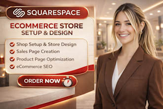 do squarespace ecommerce store setup, shop, store design sales page product page