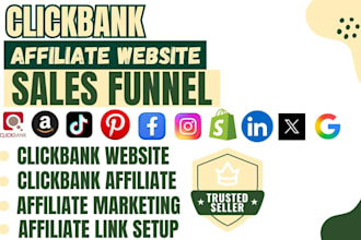 build clickbank affiliate website, sales funnel and links setup