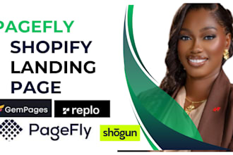 shopify ecommerce website landing page using pagefly or gempages