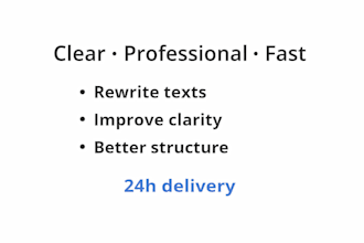 rewrite your text clearly and professionally