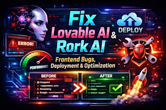 fix lovable ai, rork ai frontend bugs, deployment and performance issues