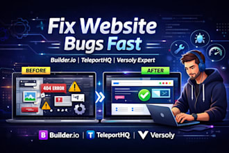 fix bugs in builder io teleporthq and versoly websites
