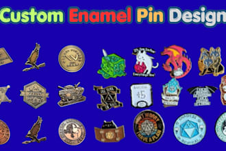 design custom enamel pins with vector files and mockup