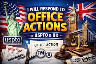 response to office actions in uspto and uk