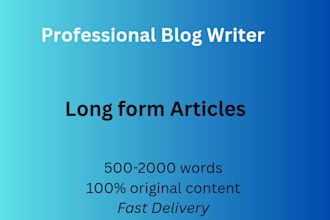 write a professional long form blog post