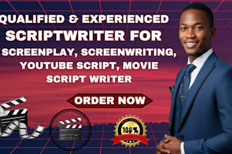 be your movie scriptwriter for screenplay youtube script feature film script