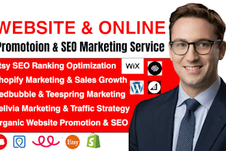 website promotion etsy seo redbubble teespring shopify sales sellvia marketing