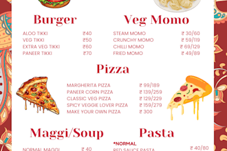 design menu card price list for restaurant cafe salon or spa