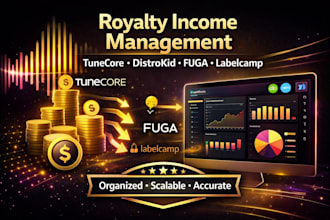 manage tunecore distrokid fuga labelcamp royalties in quickbooks xero