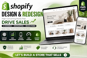 do shopify store design, clone, redesign shopify, and revamp shopify
