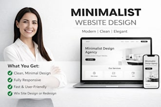 design, redesign minimalist website using wix