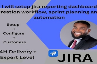 setup jira reporting dashboard creation workflow, sprint planning and automation