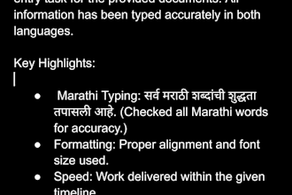 do fast english and marathi data entry and typing work