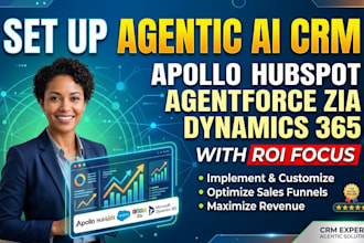 set up agentic ai CRM apollo hubspot agentforce zia dynamics 365 with ROI focus
