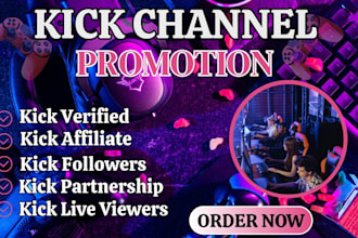do organic kick channel promotion to grow your kick live viewers and chatters