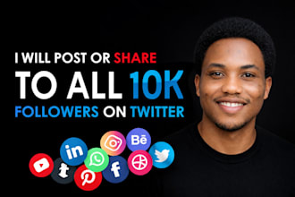 post or share your content to my 10k real twitter followers for massive exposure