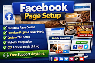 create and setup your facebook page