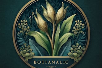 draw botanical illustration of flower logo illustration