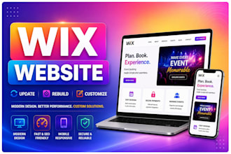 update rebuild customize wix website and monthly maintenance