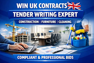 write and prepare winning UK tender bids for construction, furniture, service