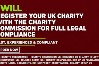 register your UK charity with the charity commission for full legal compliance