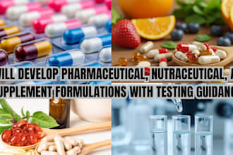 develop pharmaceutical nutraceutical and supplement formulations with testing
