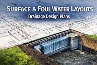 prepare surface water and foul water drainage design layouts
