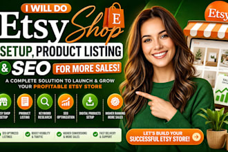 do etsy shop setup product listing and SEO for more sales optimize shop