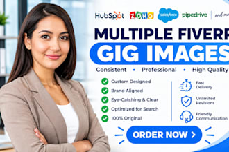 design multiple fiverr gig images, thumbnails and gig covers for your services